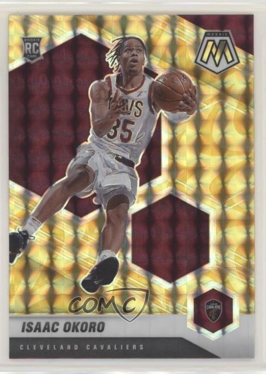 2020-21 Panini Mosaic Reactive Yellow Prizm Isaac Okoro #212 Rookie RC q4j