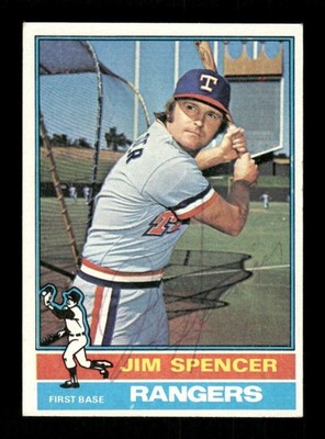 1976 Topps #83 Jim Spencer  signed autograph  EX ,light ballpoint EAA1 BXCP71