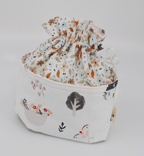 Handmade: Accessories Bag Floral Pattern White-Pink-Cream