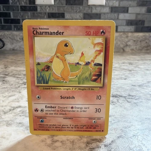 Charmander Pokemon Card 46/102 Original 1995 Base Set Super Rare