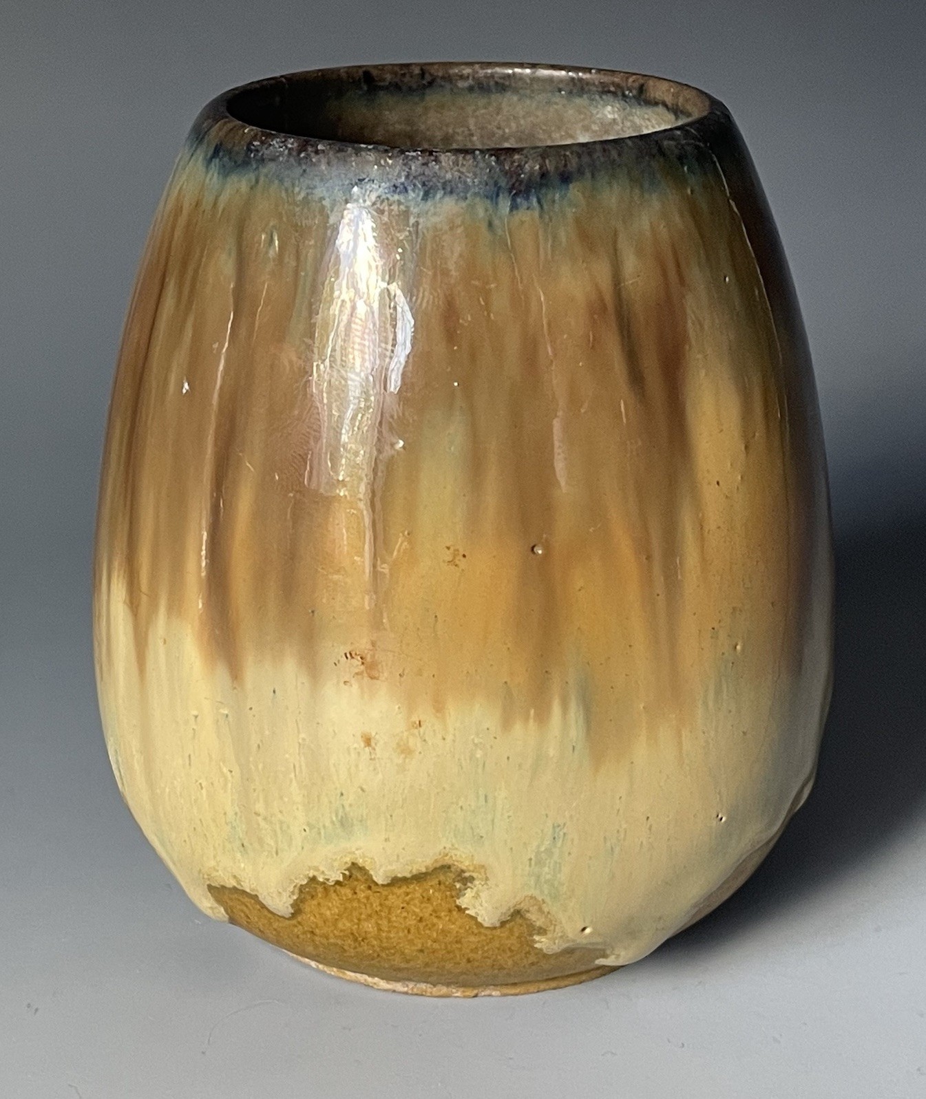 Antique Fulper American Art Pottery Vase Arts Crafts Era Marble Onyx Drip Glaze