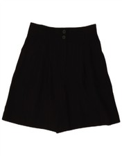 Bermuda donna Zara gamba larga vita alta medi W28 nero gessato BL13