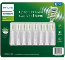 Philips Sonicare W3 Premium White Replacement Tooth Brush Heads - 8 Pack