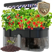 Clay Pebble Hydroponics Growing System Kit – Indoor Herb Garden with Smart