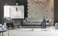 Sofa Garnitur 3+1 Sitzer Wohnzimmer Garnitur Sofa Sessel Sofa Neu Grau