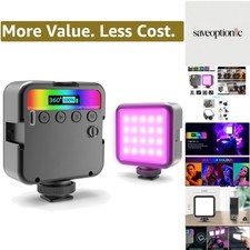 Professional RGB LED Video Light with Adjustable Brightness  USB-C Charging