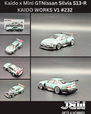 Kaido House x Mini GT Nissan Silvia S13R KAIDO WORKS V1 Sea Foam Green #232 1/64