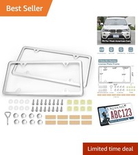 2-pack License Plate Frames With Corrosion-resistant Chrome Finish 2-pack License Plate Frames With Corrosion-resistant Chrome Finish