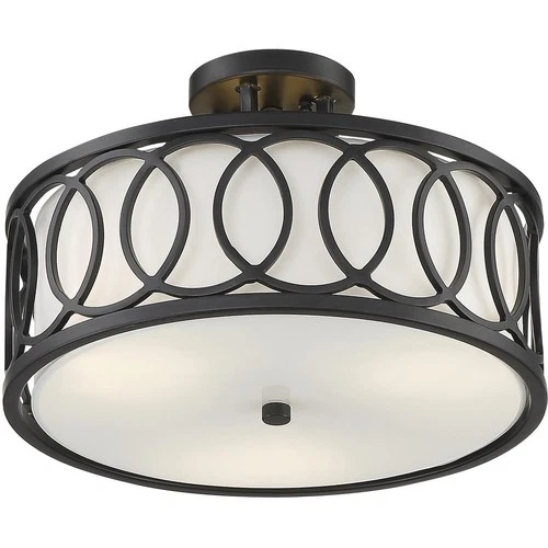 Crystorama 285-MK Graham 3 Light 15 inch Matte Black Semi Flush Ceiling Light - Picture 3 of 7