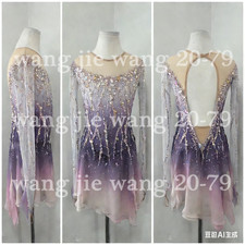 Ice Figure Skating Dress Figure Skating Dress For Competition purple dyeing