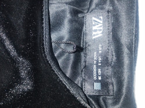 Zara schwarzes Samt-Midikleid mit Schnallen 9649/617 Größe S formell Cocktail Party - Bild 4 von 5