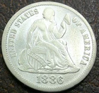 1886-P Seated Liberty Dime — photo from another recent sale
