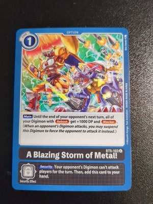 A Blazing Storm Of Metal! Digimon CCG BT5-103 Regular