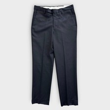 Paul Fredrick Tailored Fit Black Wool Dress Pants Men  s 32 100 Worsted Wool