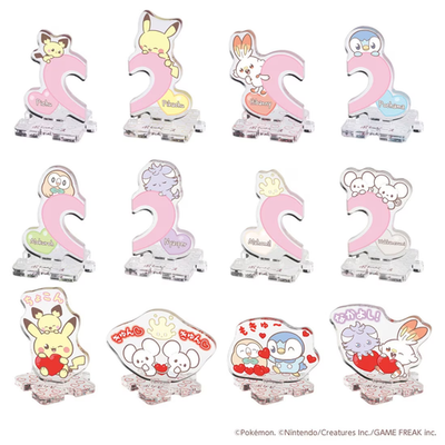 #ad Pokémon PokePeace Acrylic Stands that Connect Together Mellow Heart All 12 types $113.00