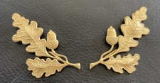 goldfarbene Eichenlaub Auflagen f&uuml;r Kragenspiegel Schulterklappen etc . - Metall
