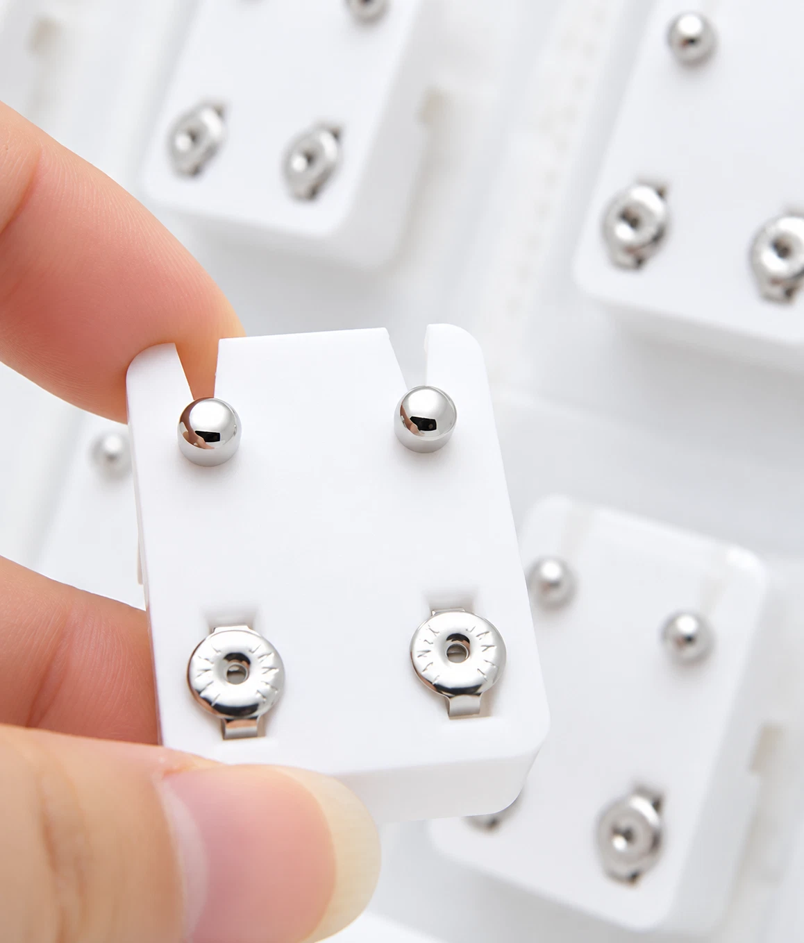 12 Pairs Stud Earrings Sealed Sterile Packs Secure Screw-Back Hypoallergenic image 3