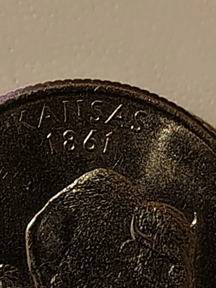 2005 Kansas Quarter Error Humpback Bison Die Chip Error - Image 3 of 4