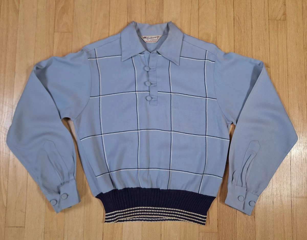 Gabardine Blue 1950s Vintage Casual Shirts for Men for sale | eBay
