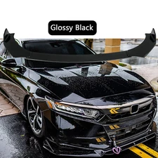 Glossy Black Front Bumper Lip Splitter Spoiler For Honda Accord Sport 18-20