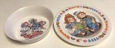 VTG 1969 Raggedy Ann Andy Oneida Plate 7.5" Bowl 6.5 LOT Set Ships Free
