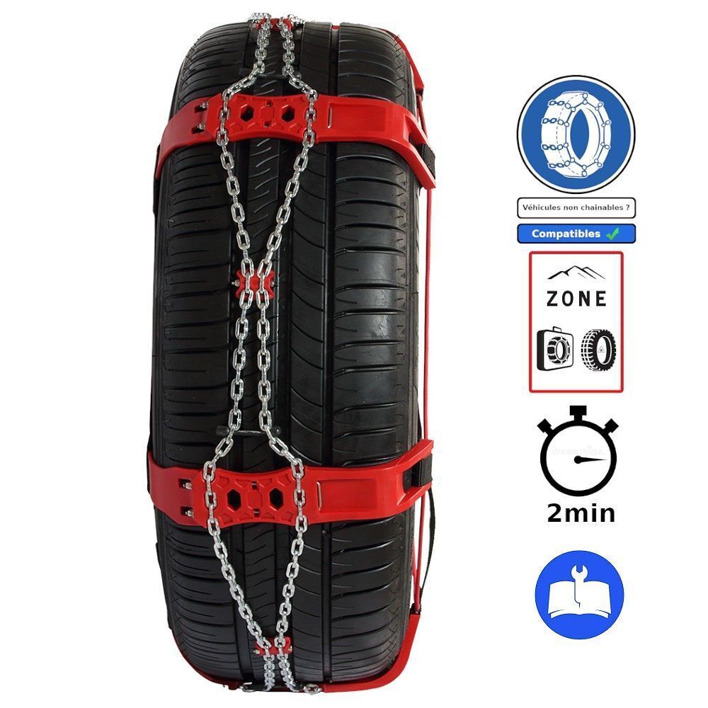 Chaussette neige Steel Sock pour pneu 205/55R19 et 195/75R16 avec chaînage particulier