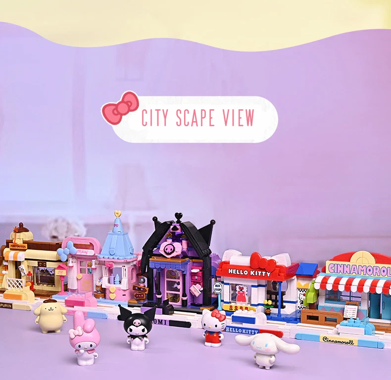✅ Official Sanrio City Streets Kuromi Hello Kitty Building Block Sets DIY NEW - Image 3 of 4