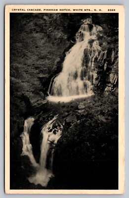 Postcard Crystal Cascade Pinkham Notch White Mountains New Hampshire Posted 1941