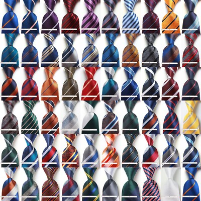 New Classic Styles Tie Striped JACQUARD WOVEN 100% Silk Men's Necktie Tie