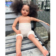 30" Reborn Baby Doll Painted Kit Toddler Girl Hand-Rooted Hair DIY Xmas Gift Toy