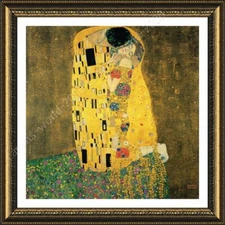 The Kiss by Gustav Klimt | Framed canvas | Wall art poster paint giclee print