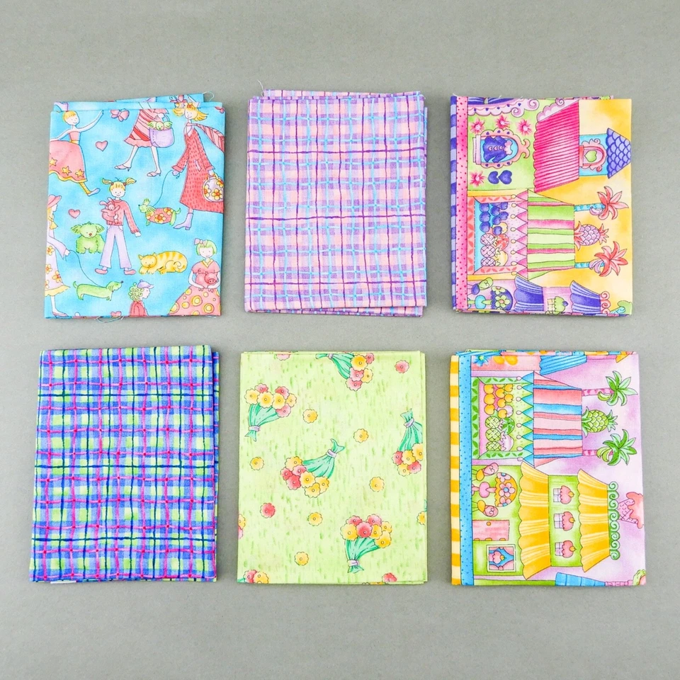 Fat Quarter Cotton Fabric Lot of 6 – Princess Boutique (Kimiko Benartex) 18"x22” - Image 2 of 4