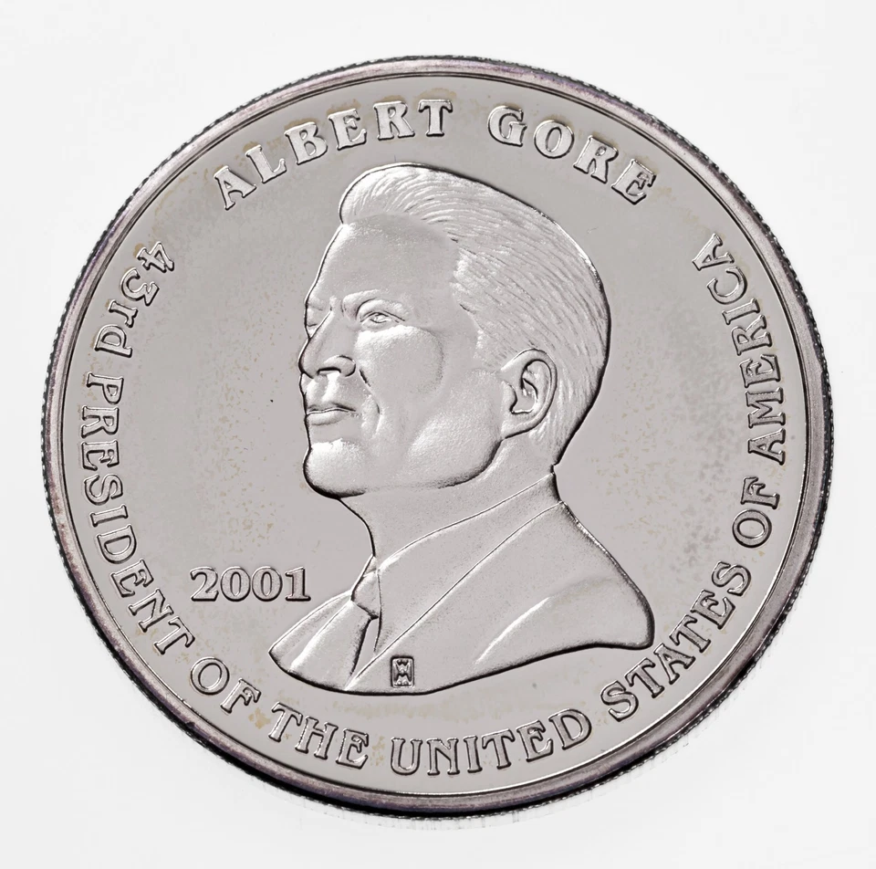 Elezione Presidenziale 2001 George W. Bush/ Al Gore Moneta D'Argento Da 1 Oz. - Immagine 4 di 4
