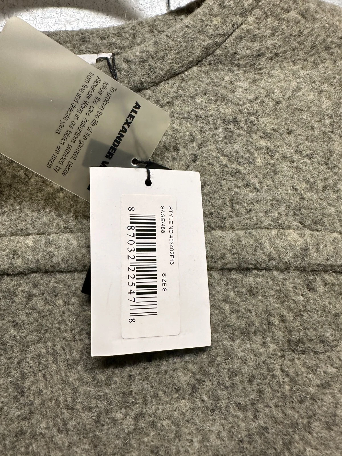 Abito donna Alexander Wang nuovo S verde salvia lana maglia pullover mini