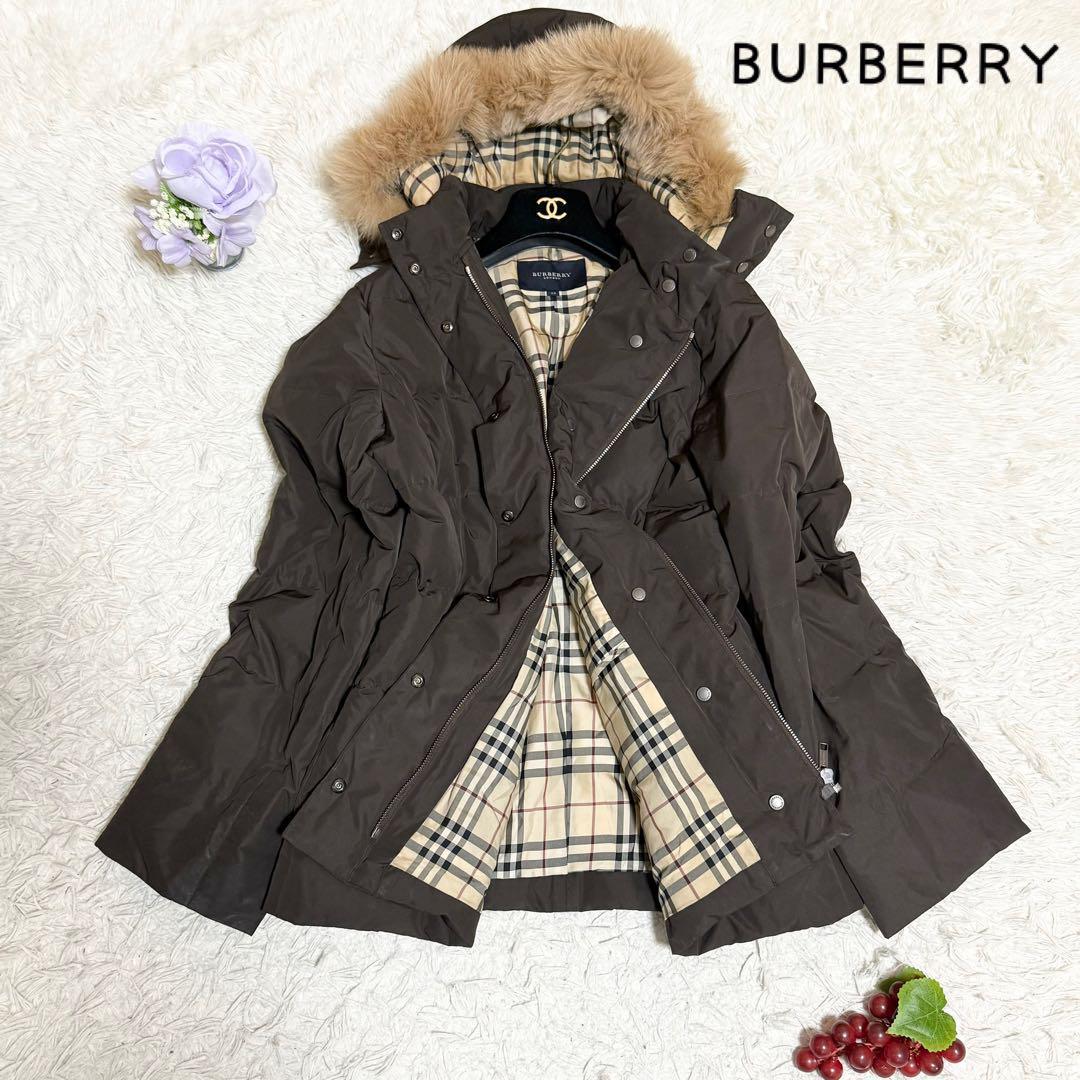 3Way Burberry London Down Coat Nova Check Fur Large 44