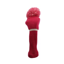 Classic Knit Spandex Pom Pom Head Cover - Hot Pink Driver