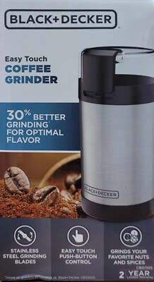 Black Decker Easy Touch Coffee Grinder w/Stainless Steel Grinding Blades  *NEW*
