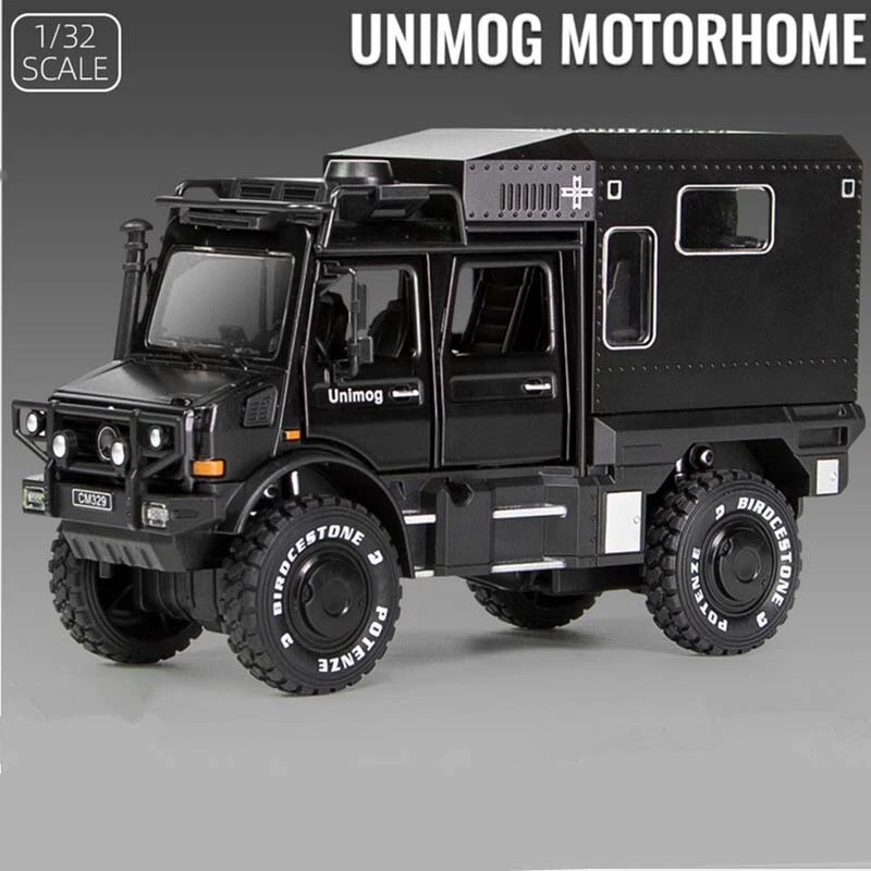 1/32 UNIMOG U4000 Motorhome Alloy Touring Car Model Diecast Metal Off-road Toy - Image 3 of 4