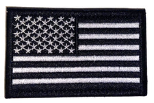American Flag USA Patch Black White Hook Loop Tactical Military Shoot Hunt