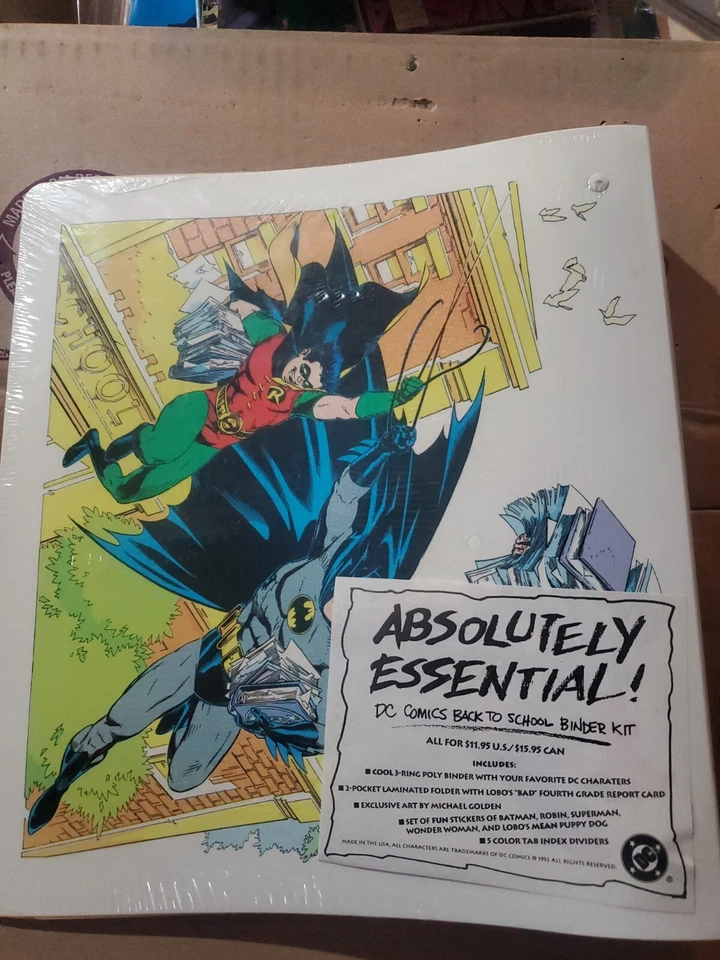 Kit de carpeta de regreso a la escuela DC Comics 1992 nuevo sellado de fábrica Foto 3 de 4