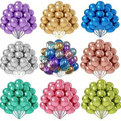 30x Metallic Chrome Balloons Thick Glossy Birthday Party  Wedding 10'' Balloons