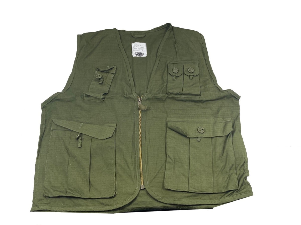 Vietnam Style O.D. Jungle Vest, 100% cotton Size Small | eBay