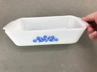 vintage Anchor Hocking Fire King Blue Cornflower Bread Loaf Pan Baking Dish 1 Qt