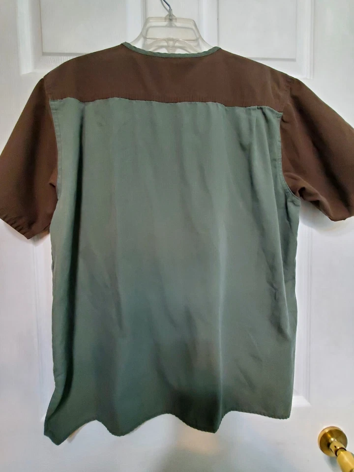 CARHARTT мужской скраб верхний размер M оливковый/коричневый с 1 нагрудный карман груди 23,5»/L 27» - Изображение 2 из 4