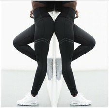 Leggings A Rete Donna Vita Alta - Pantaloni Sportivi Per Corsa, Fitness E Palestra - Nero