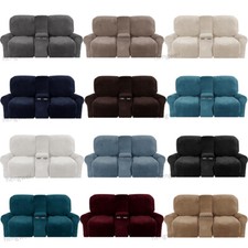 2-Seat Sofa Covers Stretch Recliner Couch Cover with Console Slipcover