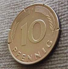 Münzen, eine Münze über 10 PFENNIG, BRD, 1991 * F * Jahr !
