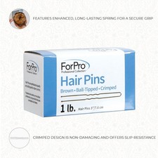 Hair Pins 320-Count Approx , Brown, 3" L, Ball-Tipped, Crimped, Non-Damaging, 1