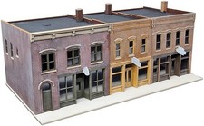 Kit de construcción Merchant Row escala HO montaje requerido coloridos letreros de calcomanías 3
