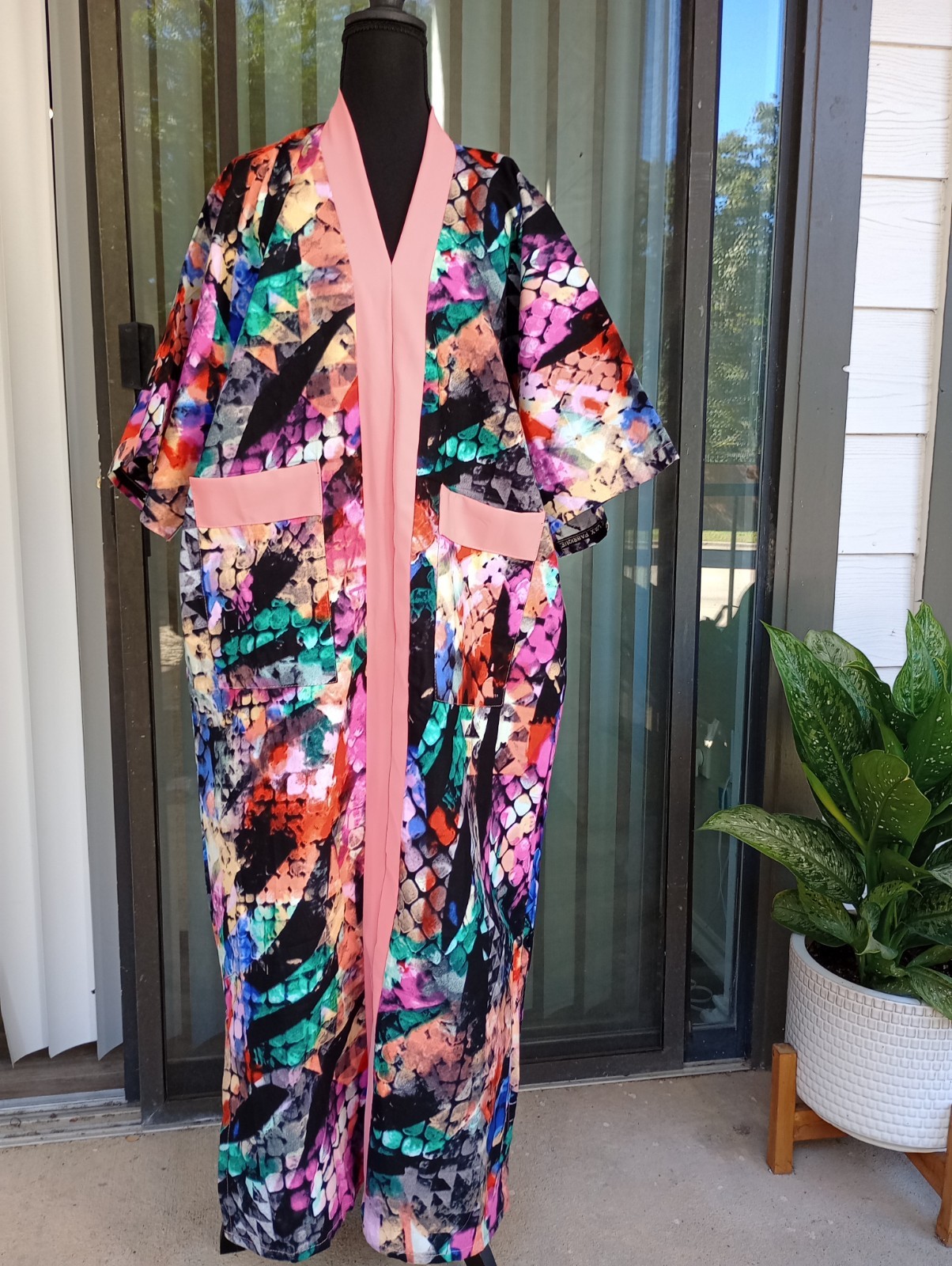African Print Cotton Kaftan Bubu Dress size Medium
